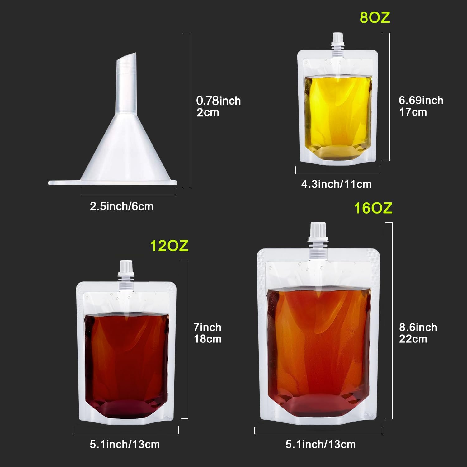 Frascos de plástico reutilizables para crucero, juego de botellas de plástico, bolsas de plástico de viaje para jugos, bolsas de bebidas para viajes