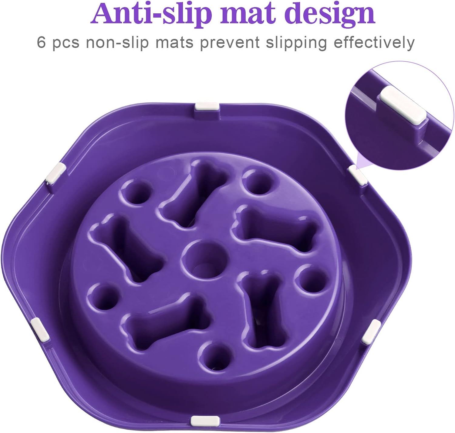 UPSKY Cuenco de alimentación lenta para perro, antiasfixia, alimentación lenta, cuenco de rompecabezas interactivo para detener la hinchazón, plato