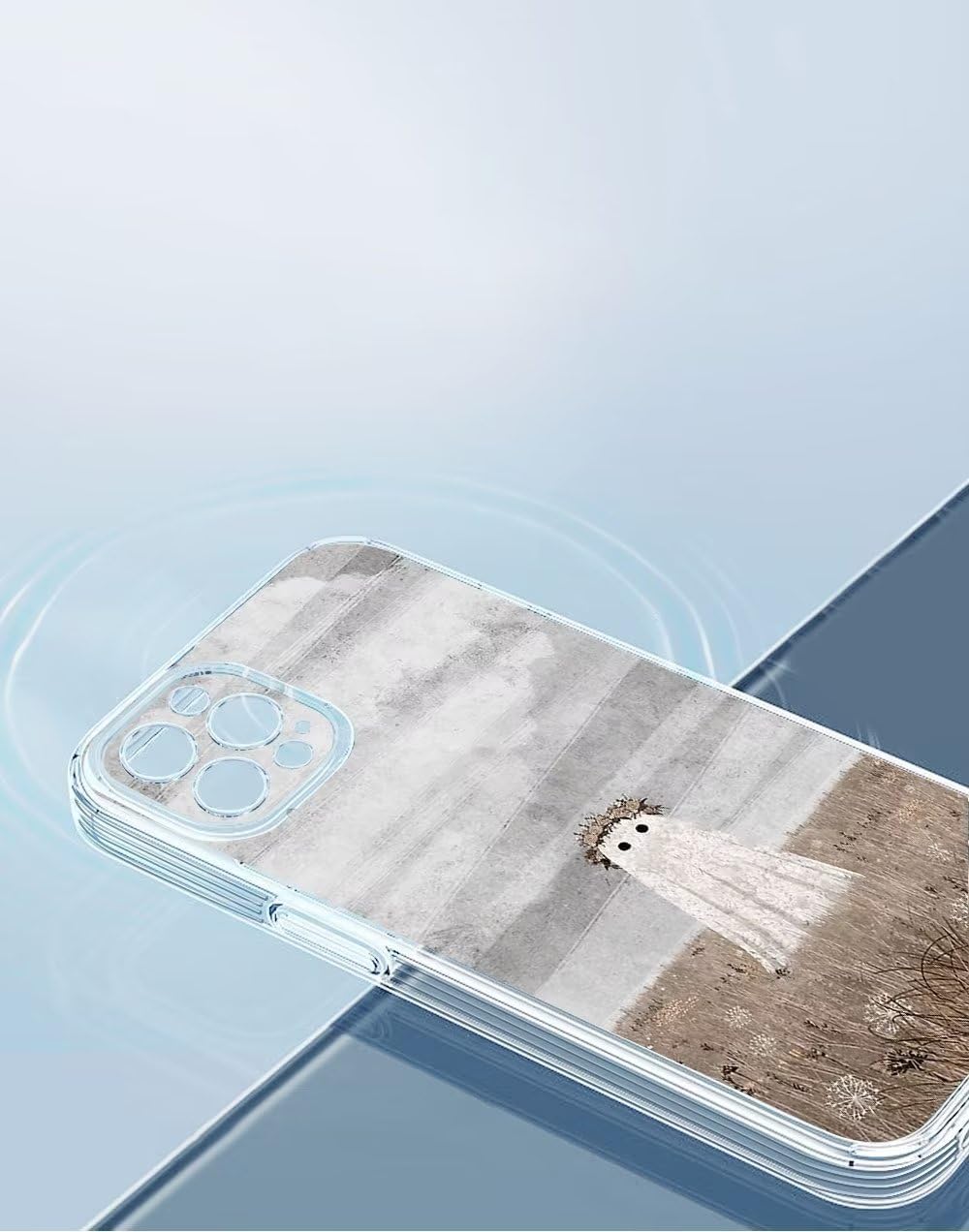 Funda para teléfono compatible con iPhone 11 Ghost a prueba de golpes en The Meadow Side a rayas suaves