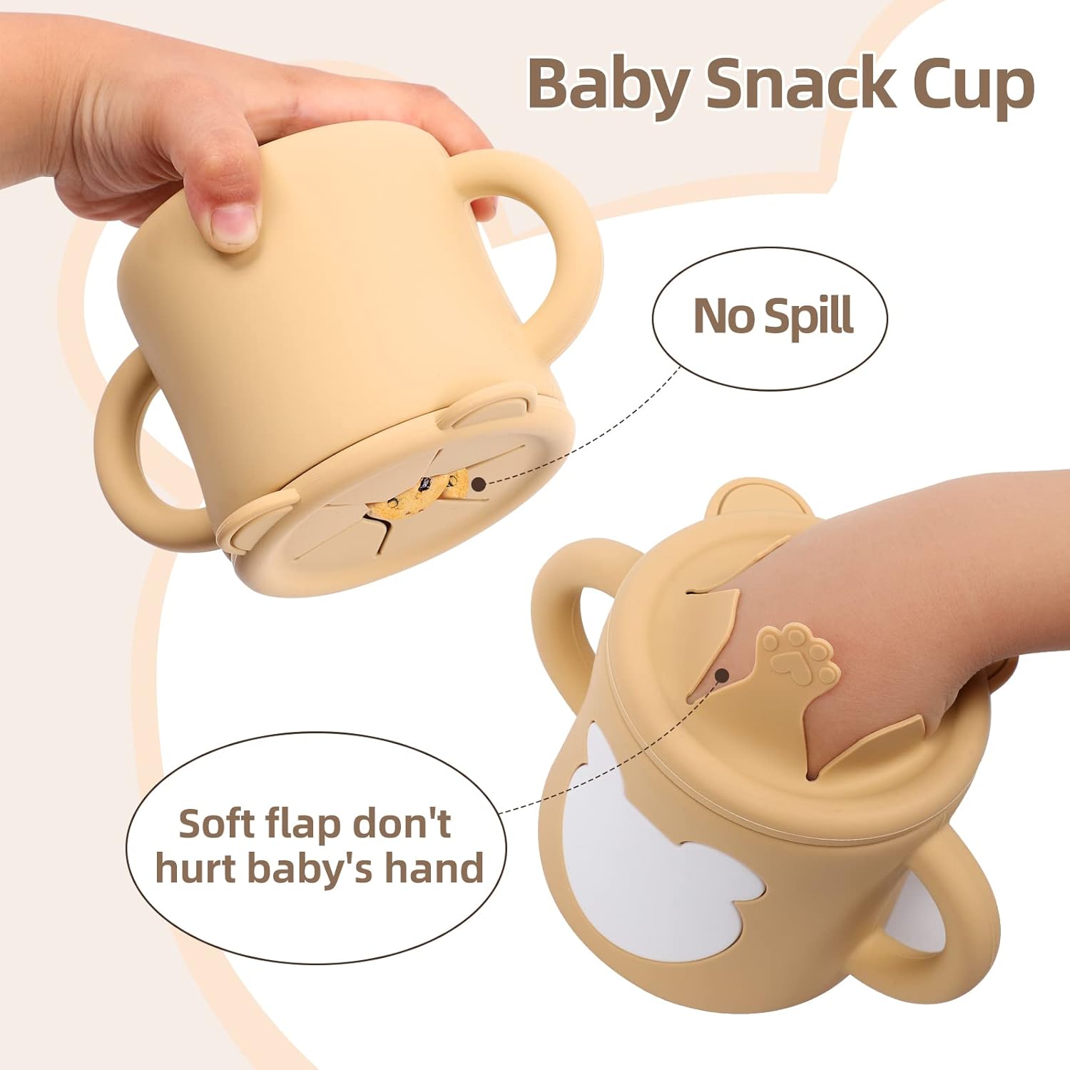 ROISDIYI Vasos para bebés de 6 meses de silicona con popote para bebé, 8 onzas, a prueba de derrames, tapa extraíble para aperitivos, asas de fácil