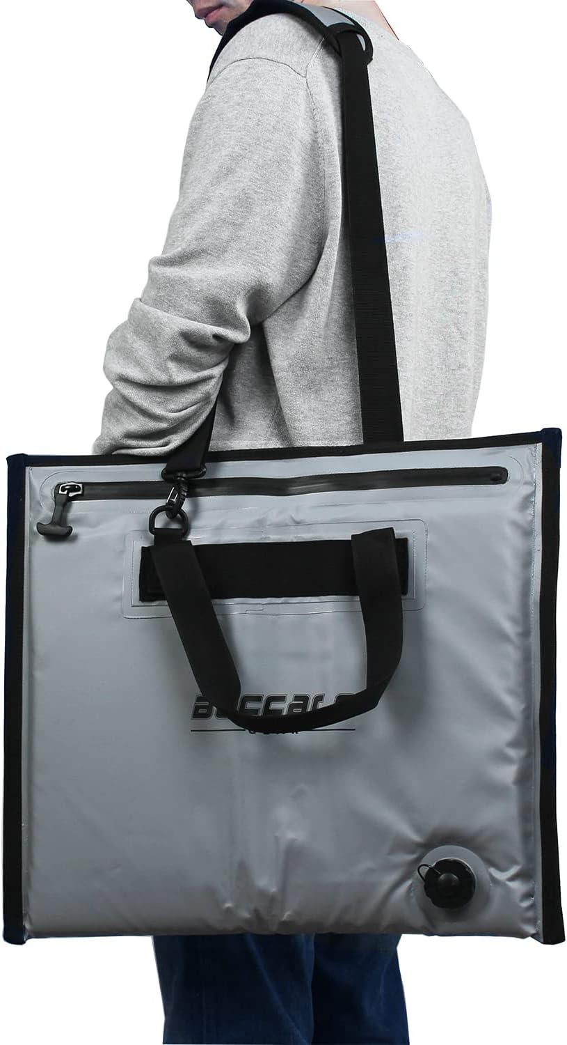 Buffalo Gear Bolsa enfriadora de pescado aislada,Enfriador de bolsa de cebo de pescado de 20 × 18 pulgadas,Bolsa impermeable para matar peces a