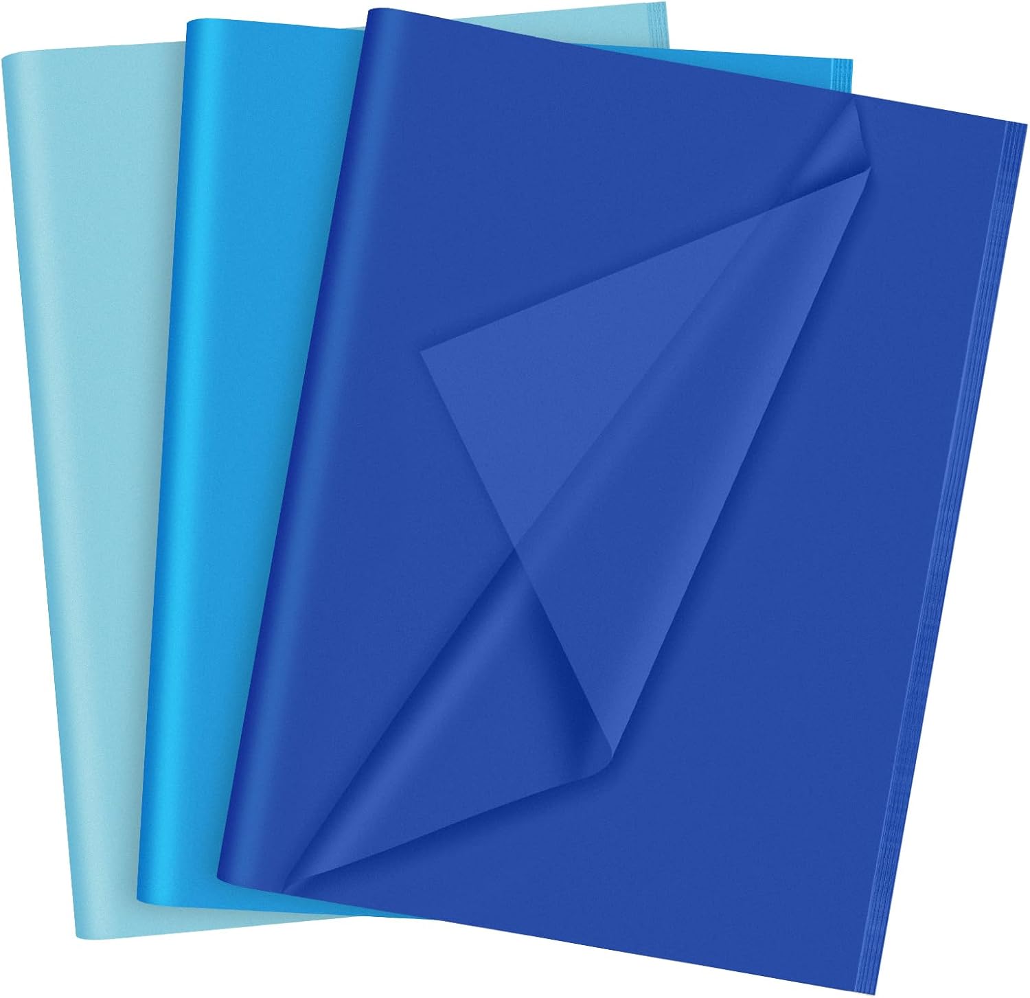PLULON 60 hojas de papel de seda azul a granel, papel de seda para envolver regalos para embalaje, cumpleaños, baby shower, despedida de soltera,