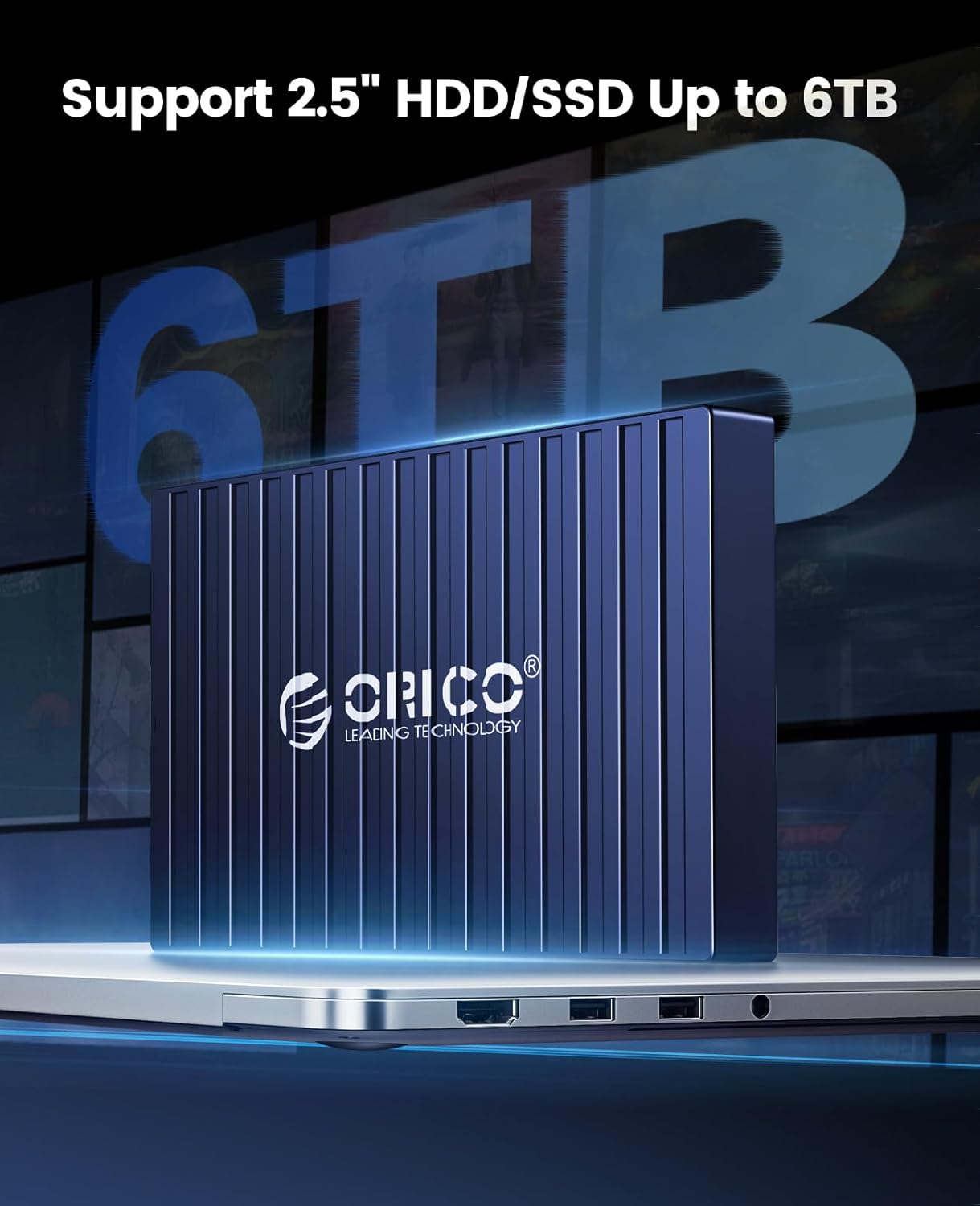 ORICO Caja de disco duro de 2.5″, caja de disco duro externo USB 3.0 de 5 Gbps sin herramientas para disco duro SATA HDD y SSD de 2.5 pulgadas,