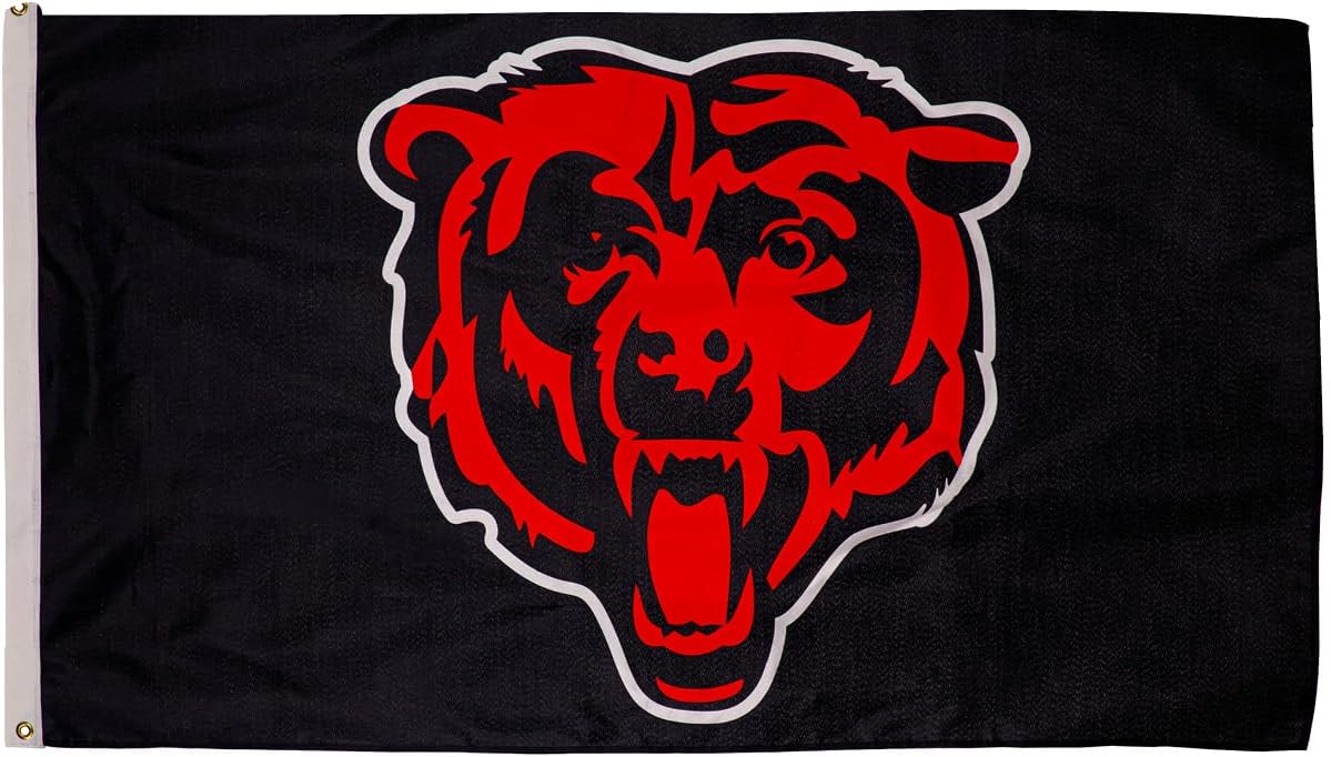 NFL Chicago Bears – Bandera duradera de 3 x 5 para exteriores con ojales, bandera y pancarta resistentes para jardín al aire libre y patio, bandera