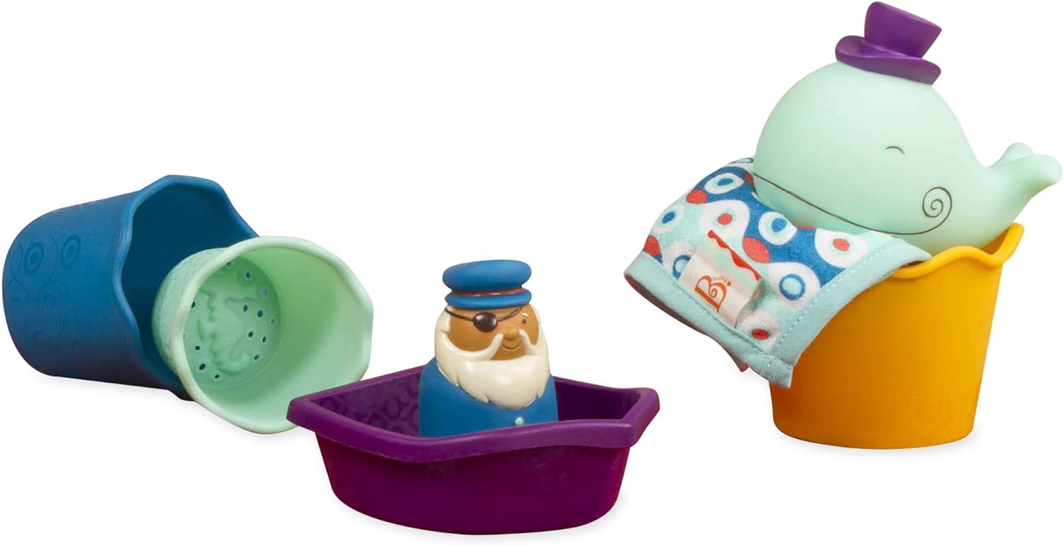 B. toys – B. baby Juguetes de baño para bebés  Kit de iniciación de bañera para bebé (11 piezas) para niños- Wee B. Splashy- 0 meses +