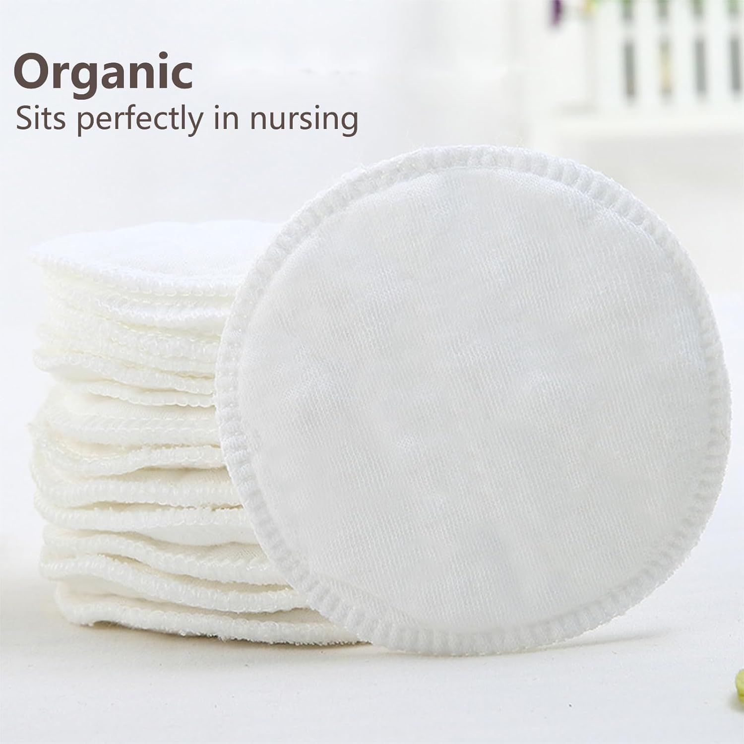 Almohadillas orgánicas para lactancia materna, paquete de 6 almohadillas posparto reutilizables y lavables para lactancia materna y maternidad, con