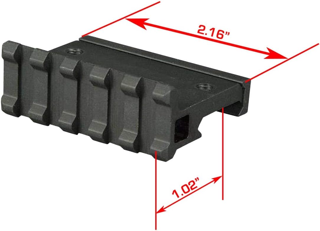 PicatinnyWeaver táctico de perfil bajo ángulo de 90 grados Pro Mount, 2.16″ de largo con 5 ranuras