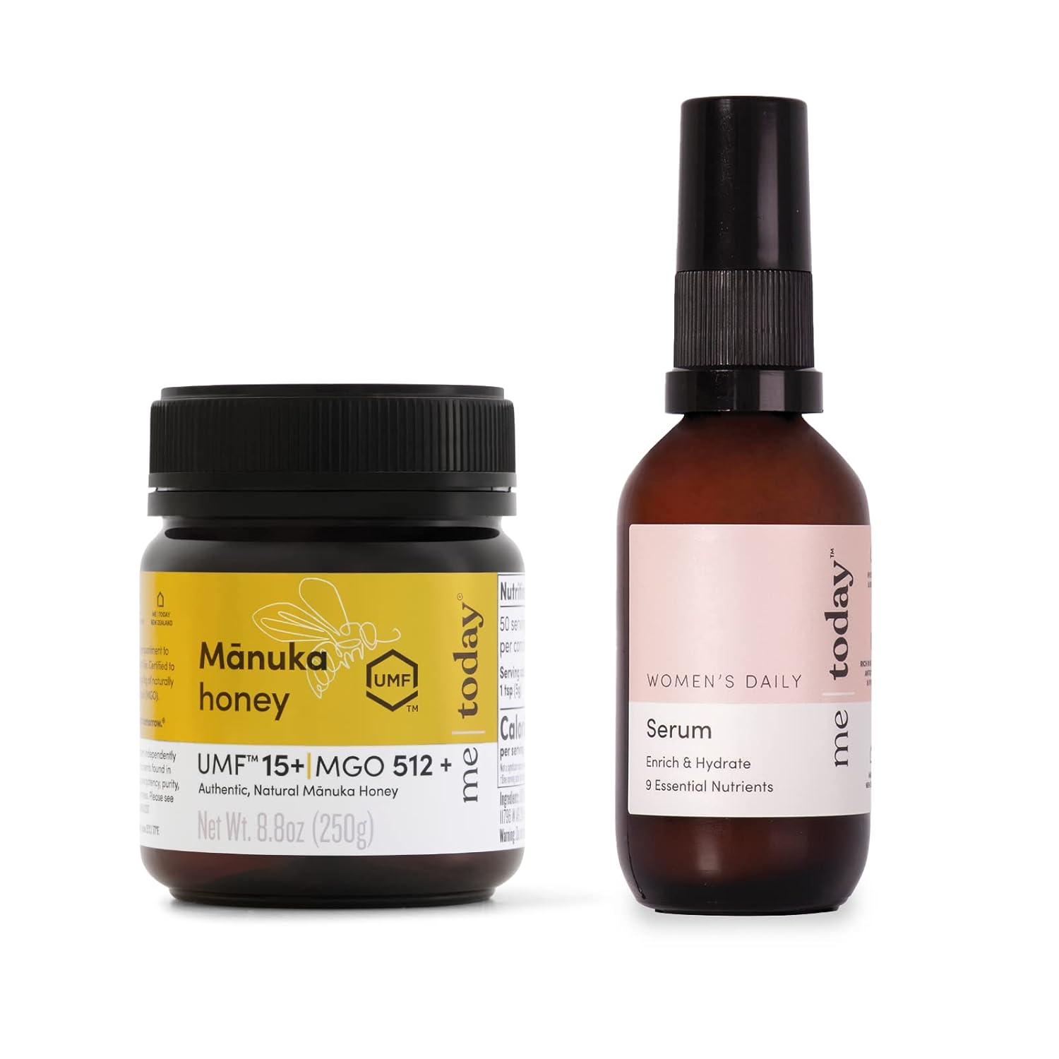 me today – Manuka Honey UMF 15+ (8.82 oz) y suero diario para mujer (1.0 fl oz) Bundle Set de regalo, de Nueva Zelanda