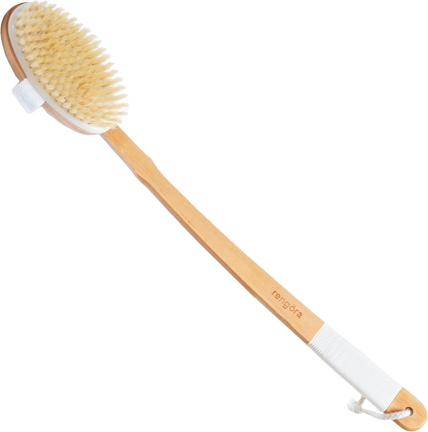 Back Scrubber for Shower – Exfoliating Body Scrubber – 20″ Long Handle – Natural Boar Bristle Shower Scrubber & Body Brush for Showering – Ideal