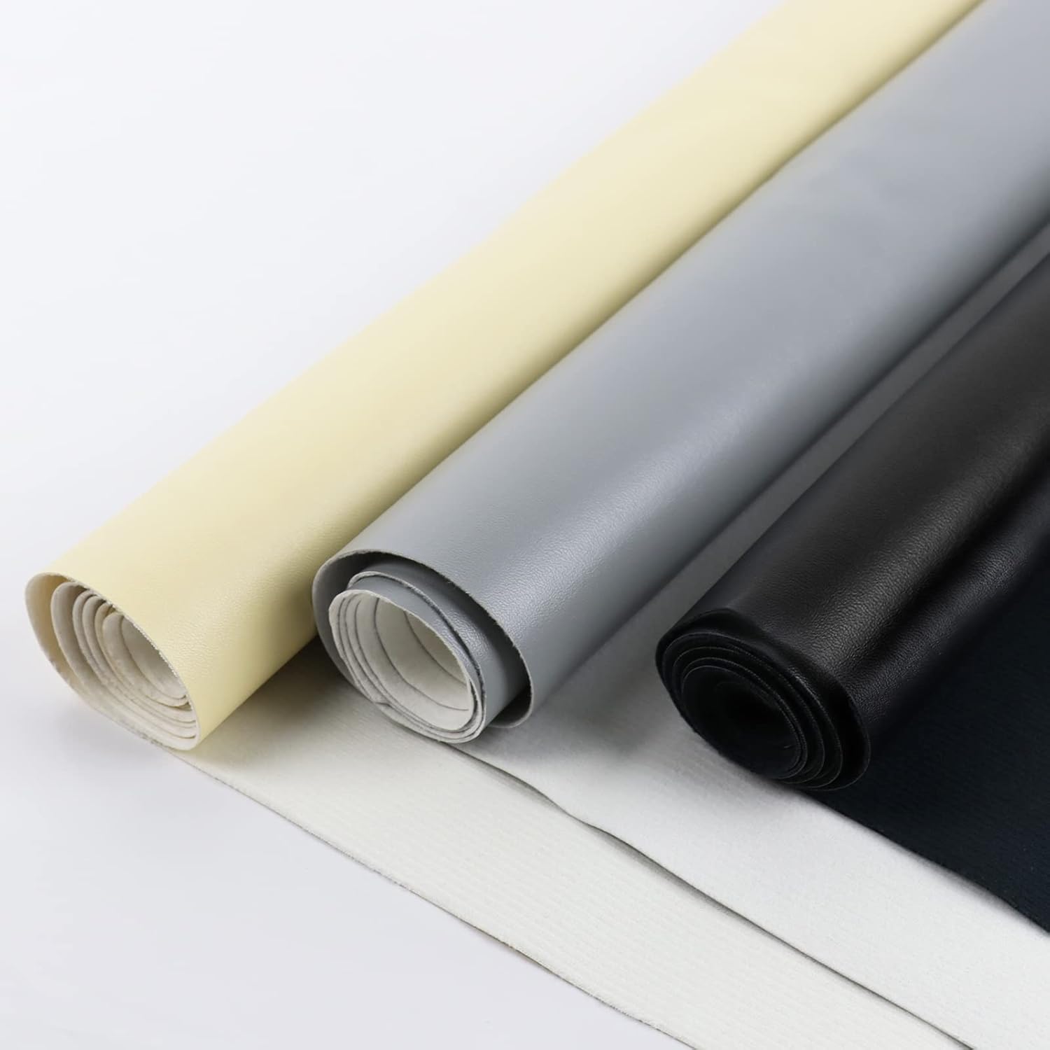 Tela de cuero sintético de vinilo de 0.031 in de grosor, material impermeable de vinilo marino suave, hojas de cuero de tapicería suave, reparación