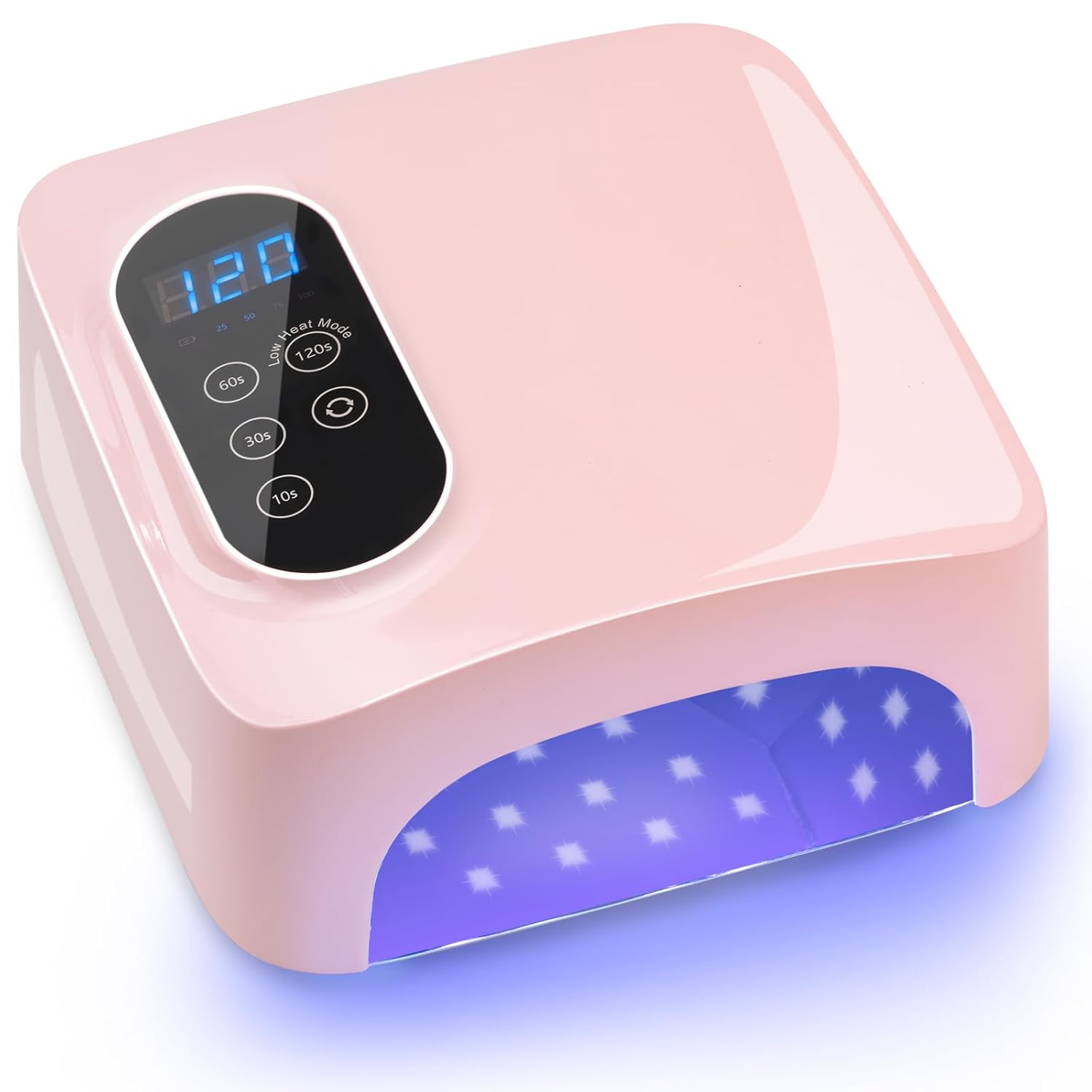 Lámpara de uñas LED UV inalámbrica, lámpara de uñas recargable de 72 W, secado rápido, secado rápido, luz de esmalte de gel profesional con 4