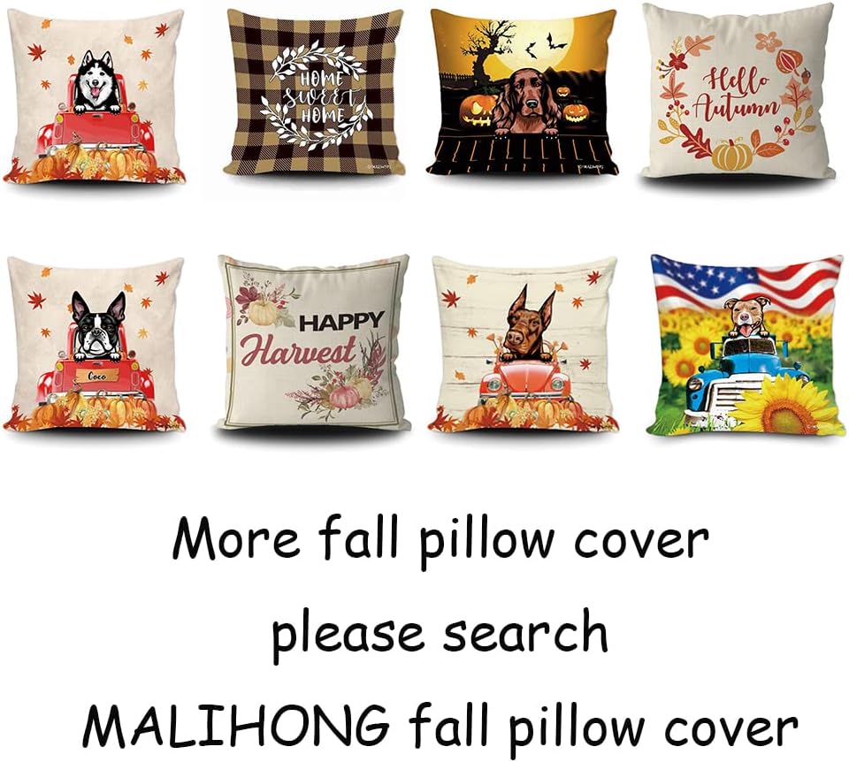 MALIHONG Funda de almohada con diseño de girasoles de otoño, diseño de perro chihuahua en gorros verdes, decoración de temporada, decoración de