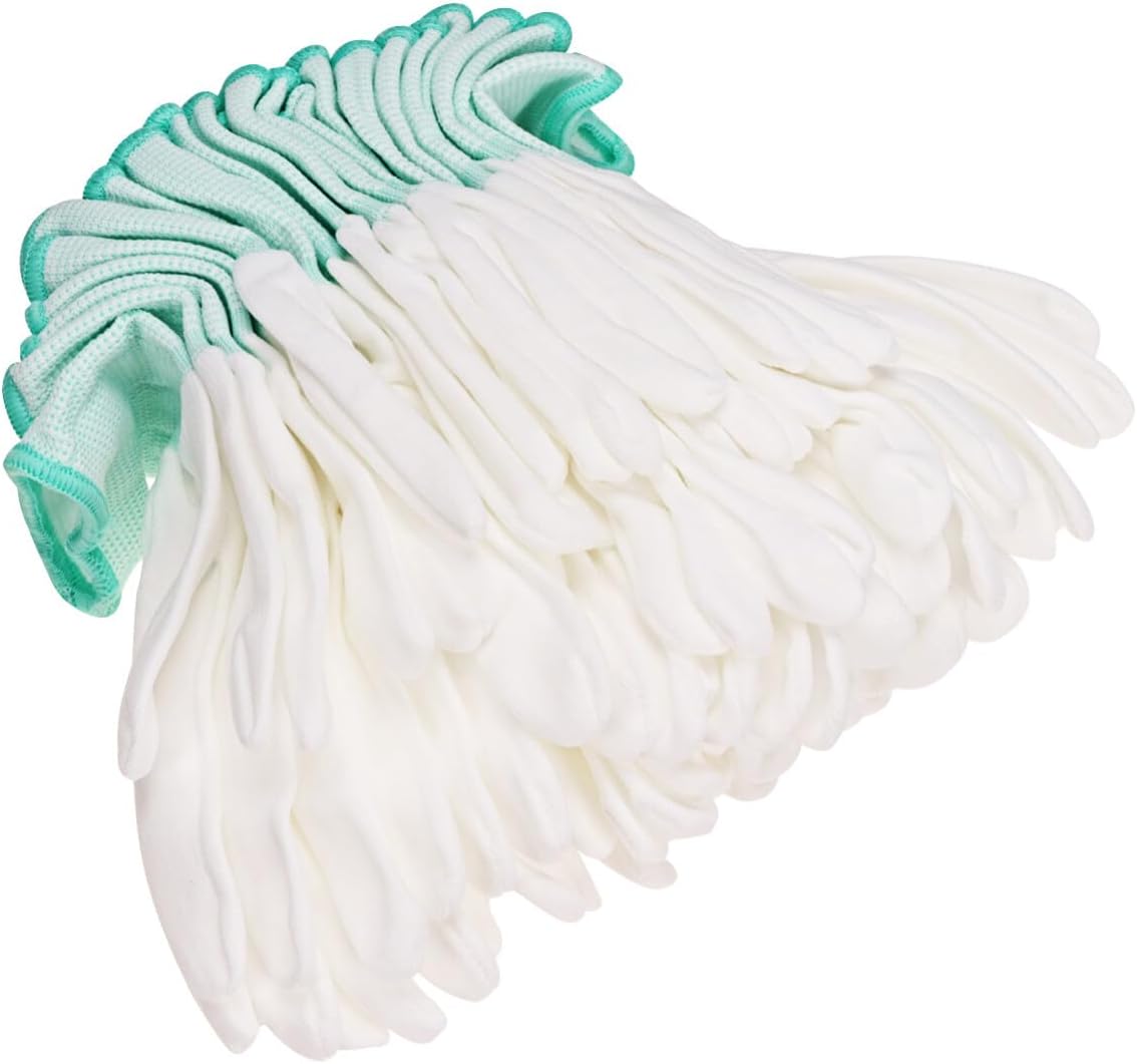 KESYOO 12 pares de guantes resistentes a los cortes, guantes de trabajo de nailon, guantes de trabajo antiestáticos, guantes de seguridad blancos