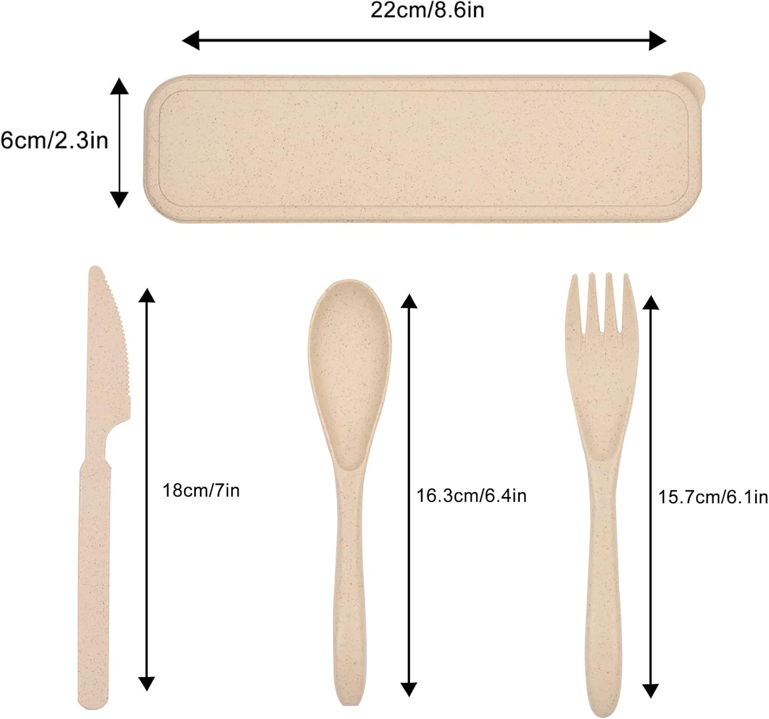 Juego de utensilios de campamento, juego de utensilios reutilizables con estuche, utensilios de viaje, juego de utensilios portátiles, funda de
