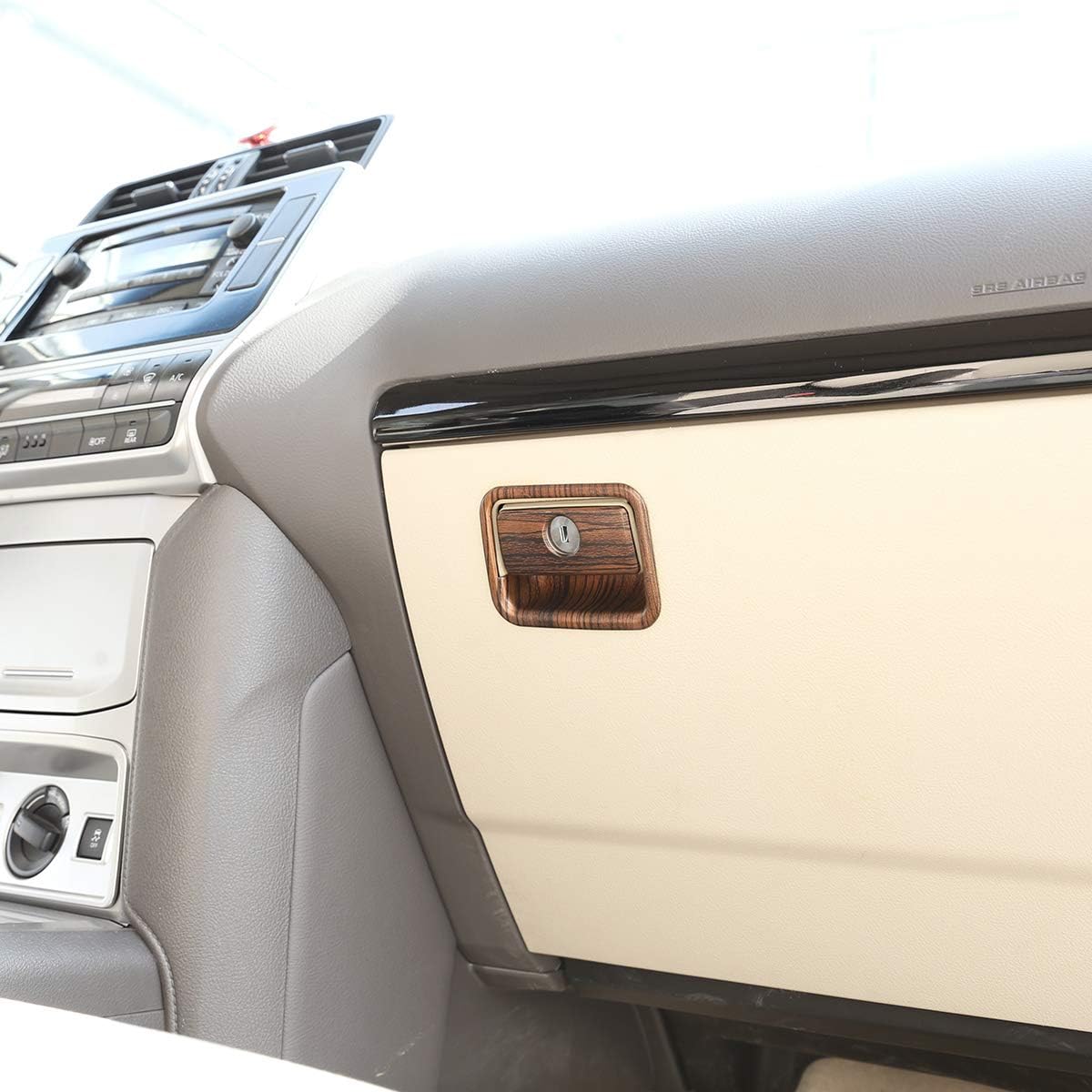 YIWANG ABS cromado para Toyota Land Cruiser Prado FJ150 150 LC150 2010-2019 Accesorios de moldura de cubierta de guante interior de automóvil (grano