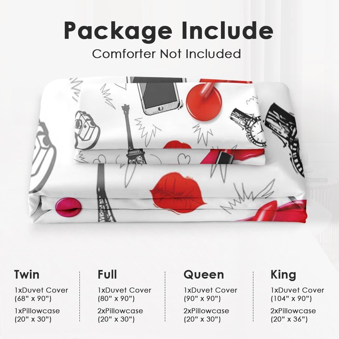 Juego de funda de edredón, juego de ropa de cama de maquillaje para niños y adultos, juego de ropa de cama para decoración de dormitorio de niños y