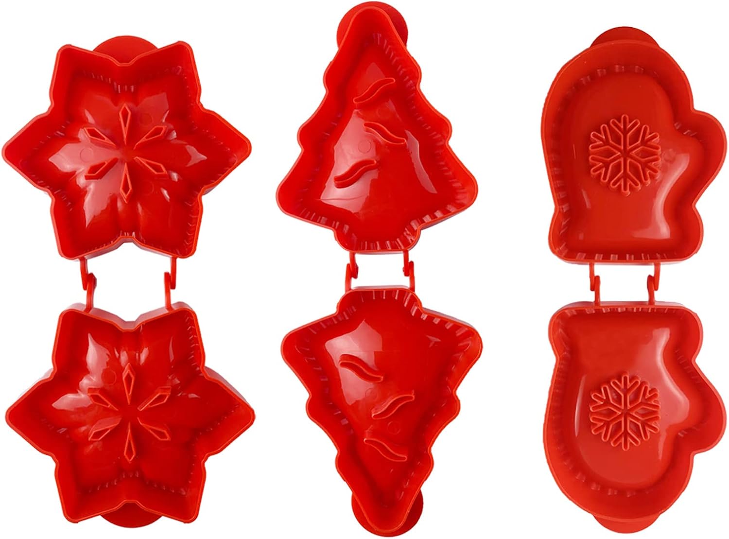 Juego de 3 moldes para tartas de mano, mini moldes de Navidad para hornear, prensatelas de bolsillo, se adaptan a todo tipo de festivales, fiestas