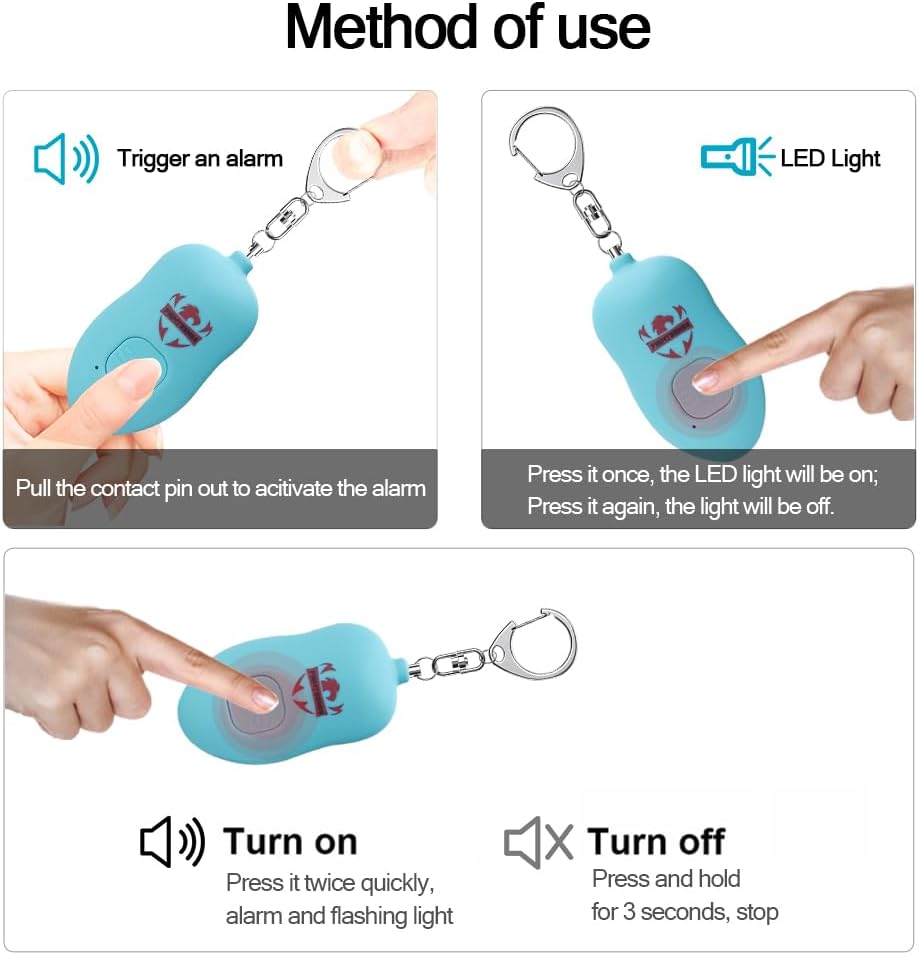 Fightsense Paquete combinado de espray de pimienta de autodefensa y alarma de seguridad personal para mujeres, autodefensa, sirena fuerte de 130 dB
