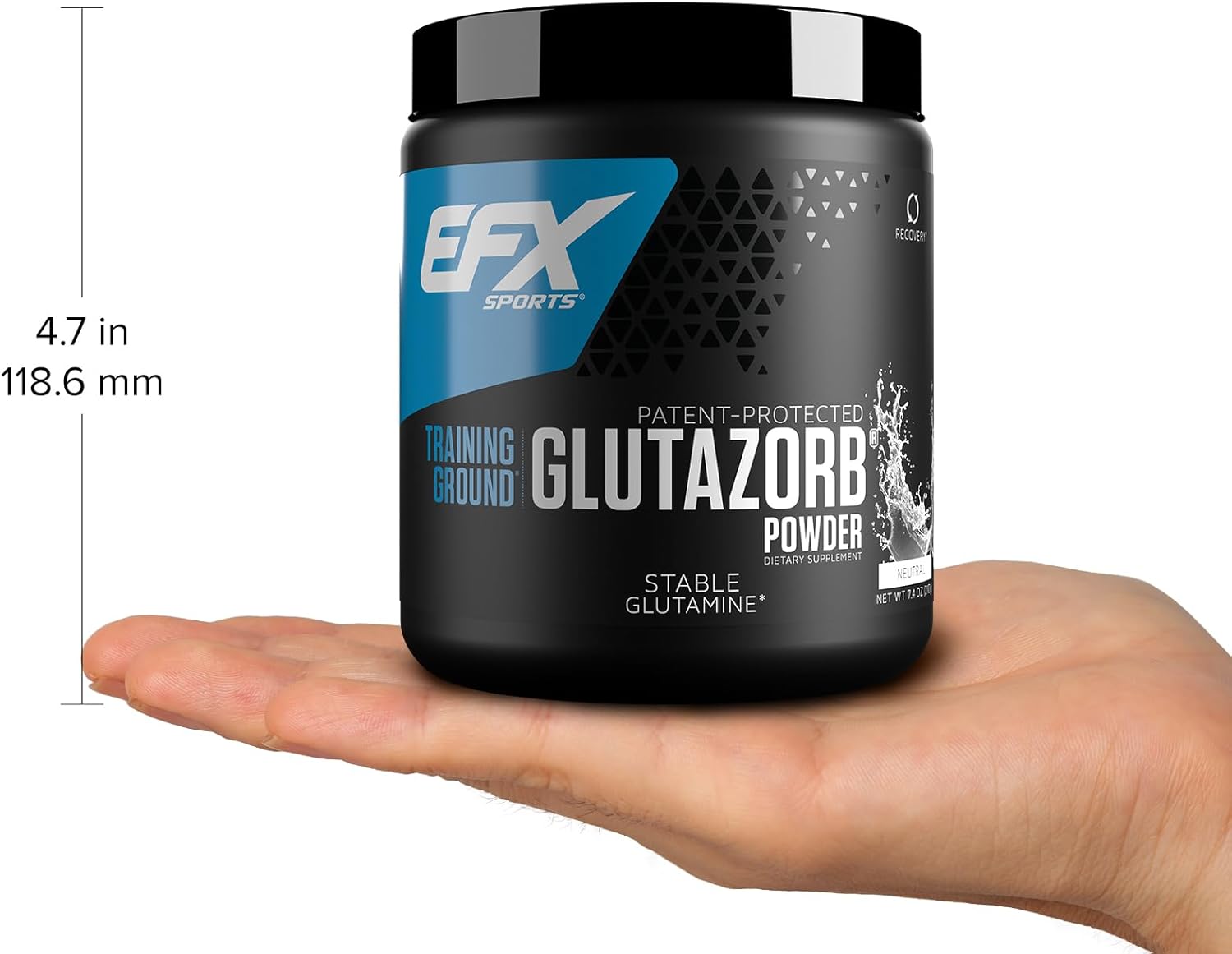 EFX Sports Training Ground Glutazorb Powder  Suplemento de glutamina altamente concentrado, pH correcto, digestión y apoyo inmunológico, 140