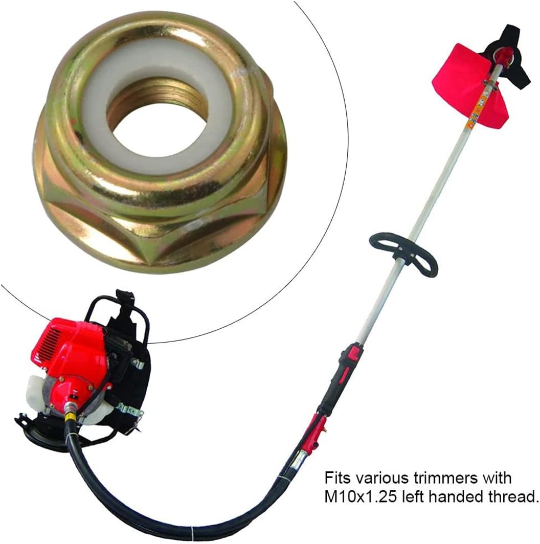 3 piezas M10x1.25 de mano izquierda collar de rosca tuerca reemplazo para cuerda Pivotrim universal cortador cepillo cortador cabeza engranaje