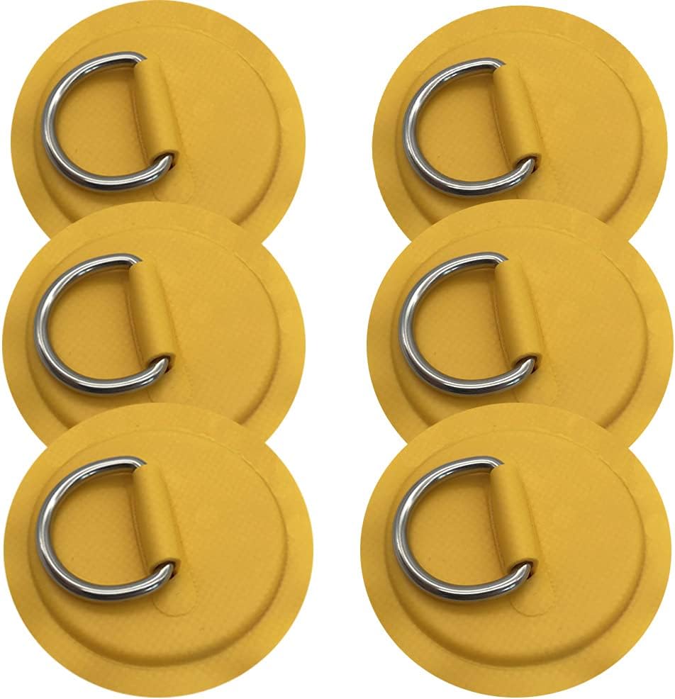 6 piezas PadPatch D Anillos para PVC inflable barco canoa balsa de acero inoxidable D-Ring Dinghy Kayak tabla de surf