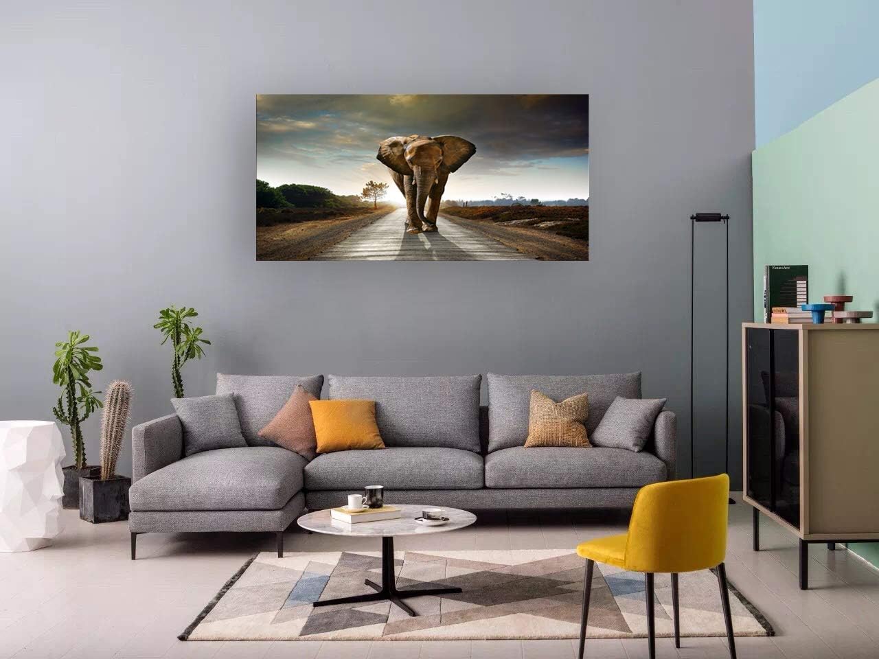 Muolunna D1250 Impresiones en lienzo de elefantes, arte de pared, fotos de animales, pintura sobre lienzo, decoración para sala de estar,