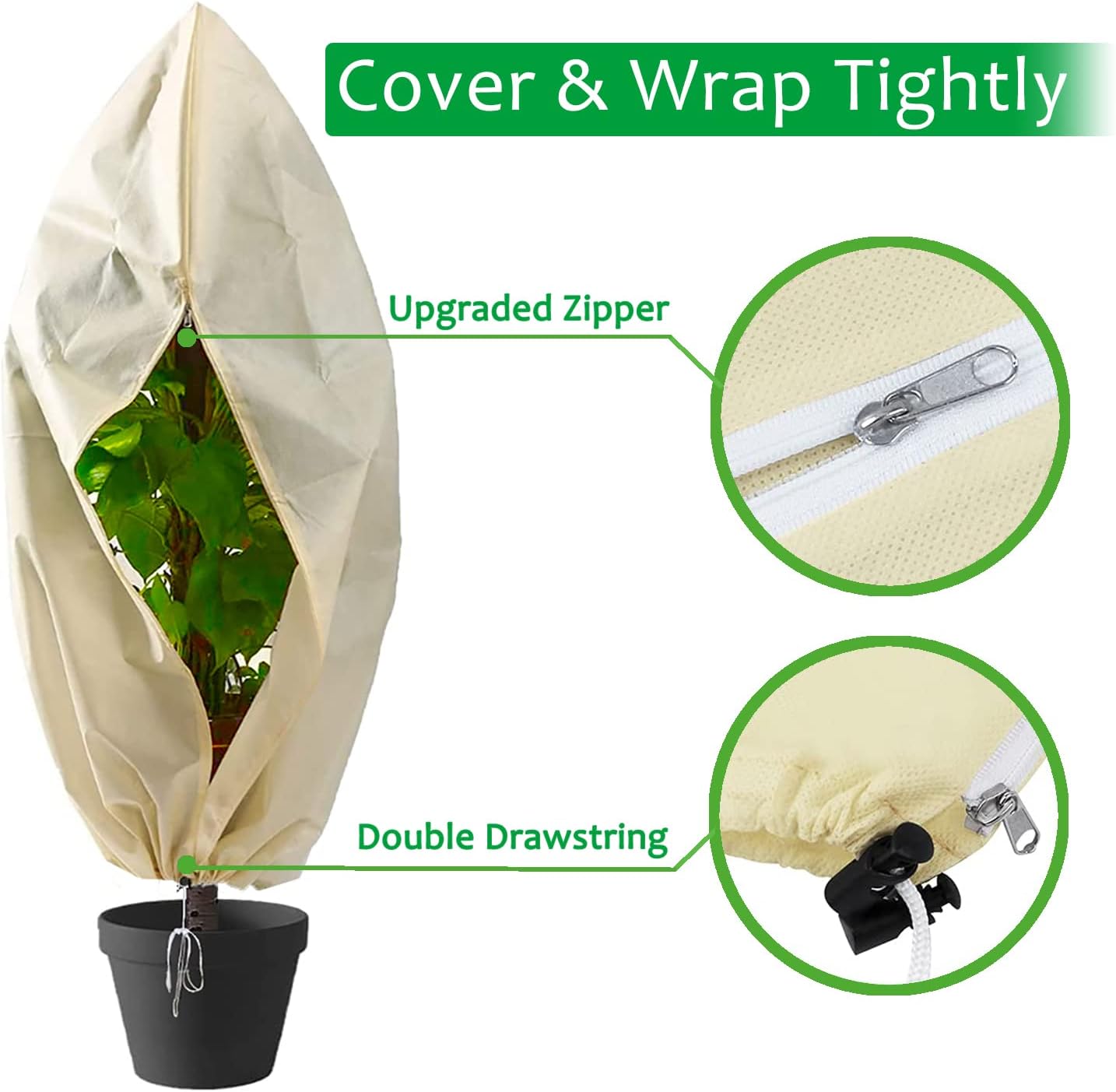 Cubiertas para plantas, protección contra la congelación, 3 paquetes de 31.5 x 47.3 pulgadas, cubiertas de plantas para invierno, mantas de heladas
