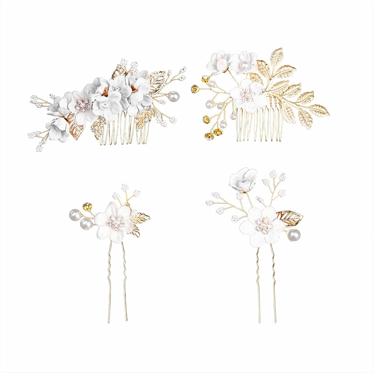 StyleShark – 4 peines para el pelo de boda, accesorios para el cabello de novia, accesorios para el cabello de mujer, piezas de pelo de boda para