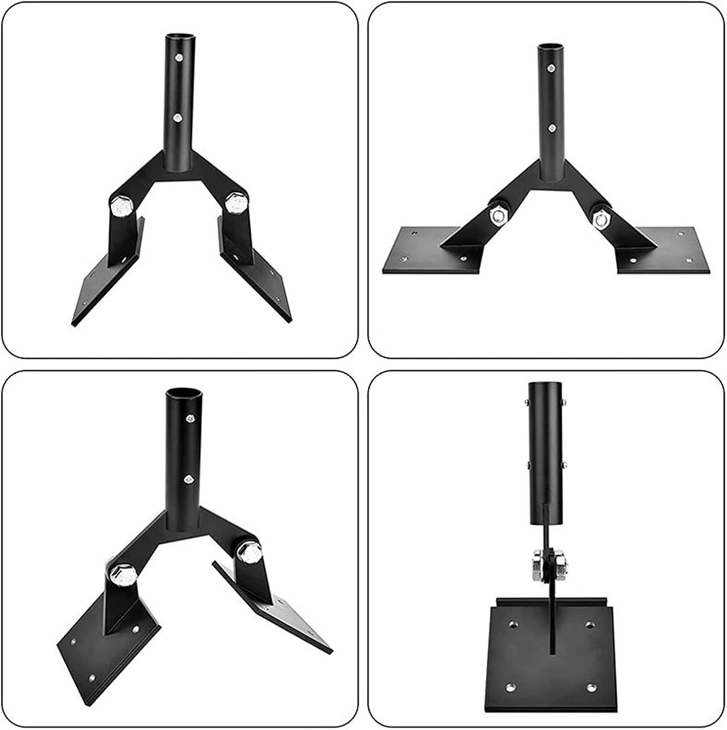 1 juego de veleta ajustable Ridge Vent montaje de techo, montaje de paletas de acero para cúpula con soportes de montaje extensión negro