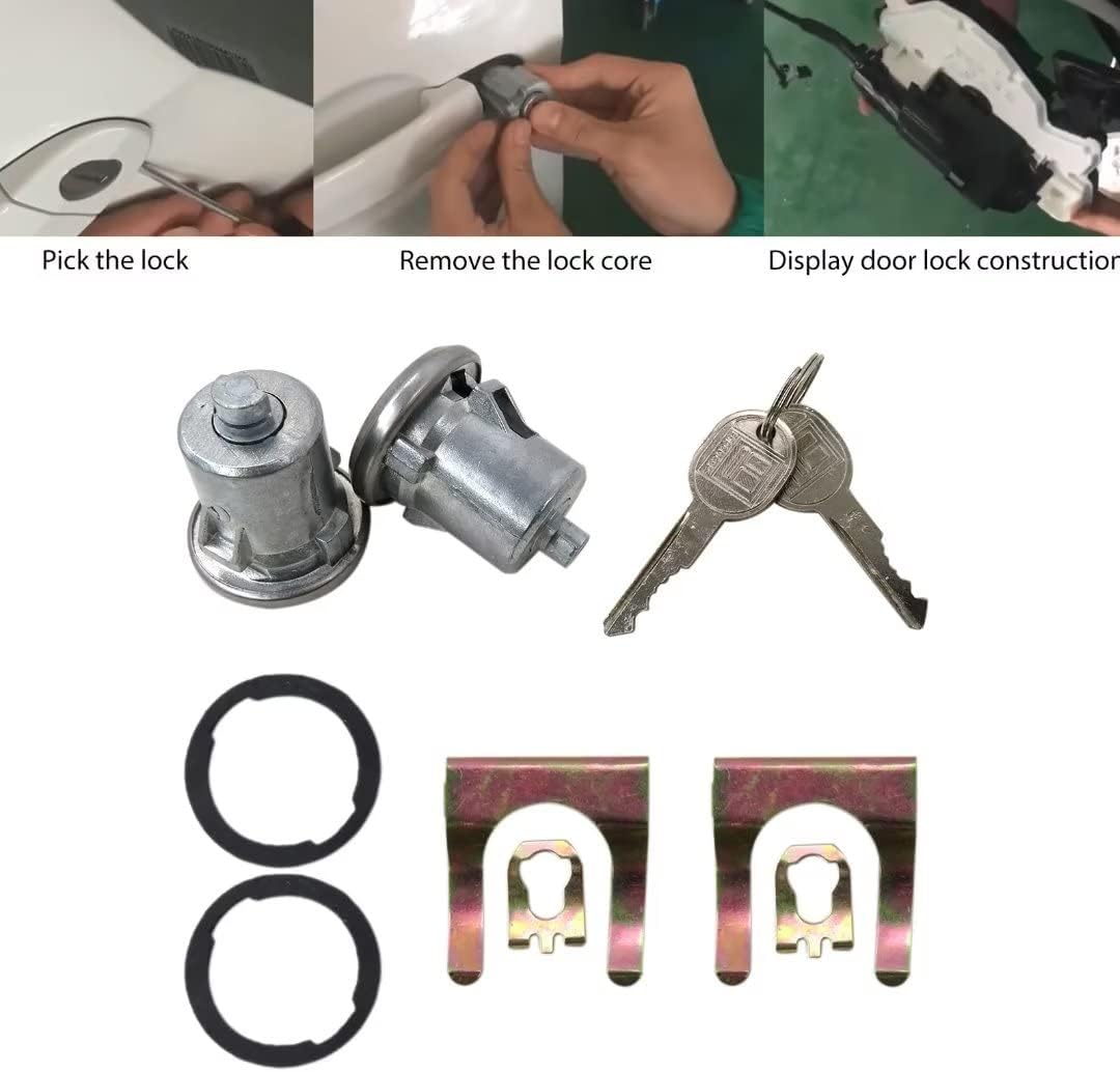 2Pcs 5070006  DLK2  DLK3 Door Lock Cylinder Set Replacement for Monza 1975-1980