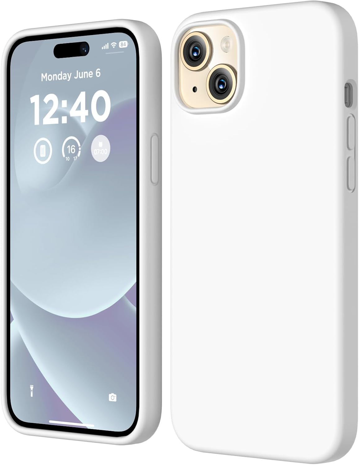 COFFKER Funda de silicona para iPhone 15 Plus, cubierta protectora de cuerpo completo, forro de microfibra suave antiarañazos, funda delgada
