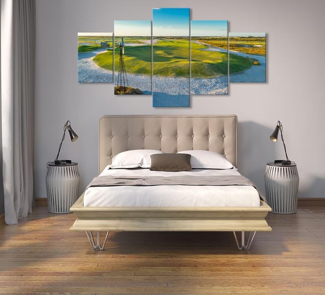 Streamsong – Arte de pared de campo negro de noveno agujero para sala de estar, dormitorio, baño, decoración del hogar, campos de golf, pósteres