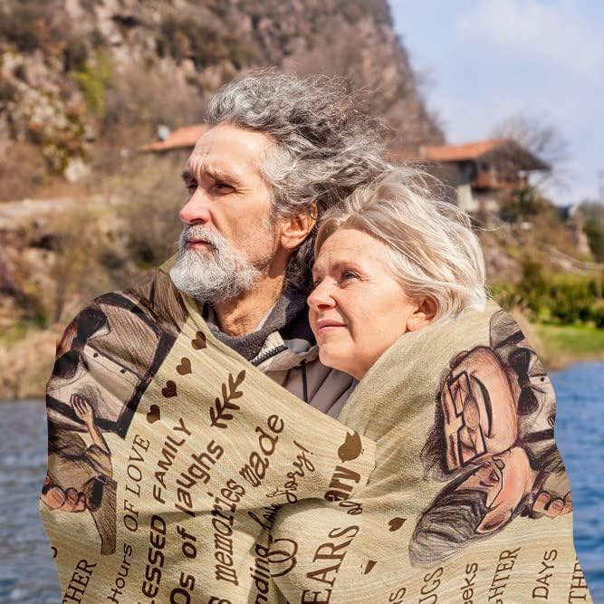 Manta de 50 aniversario de 80 x 60 pulgadas, regalo para 50 aniversario de boda, manta dorada de 50 años de matrimonio para parejas, padres,