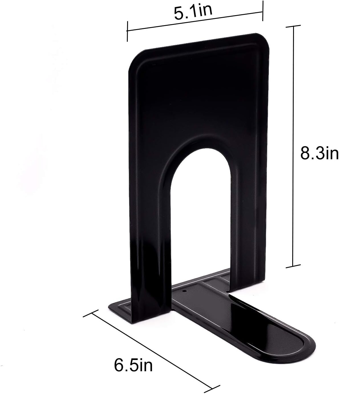 KINJOEK – 2 pares de 4 sujetalibros de metal de 8.3 x 5.1 x 6.5 pulgadas, soporte resistente para libros con almohadillas antideslizantes para