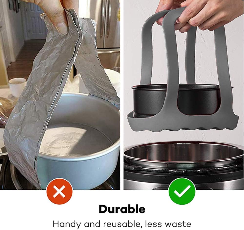 Eslinga de olla a presión, eslinga de silicona para hornear para olla instantánea de 3 cuartos de galón, cocina multifunción antiquemaduras, estante