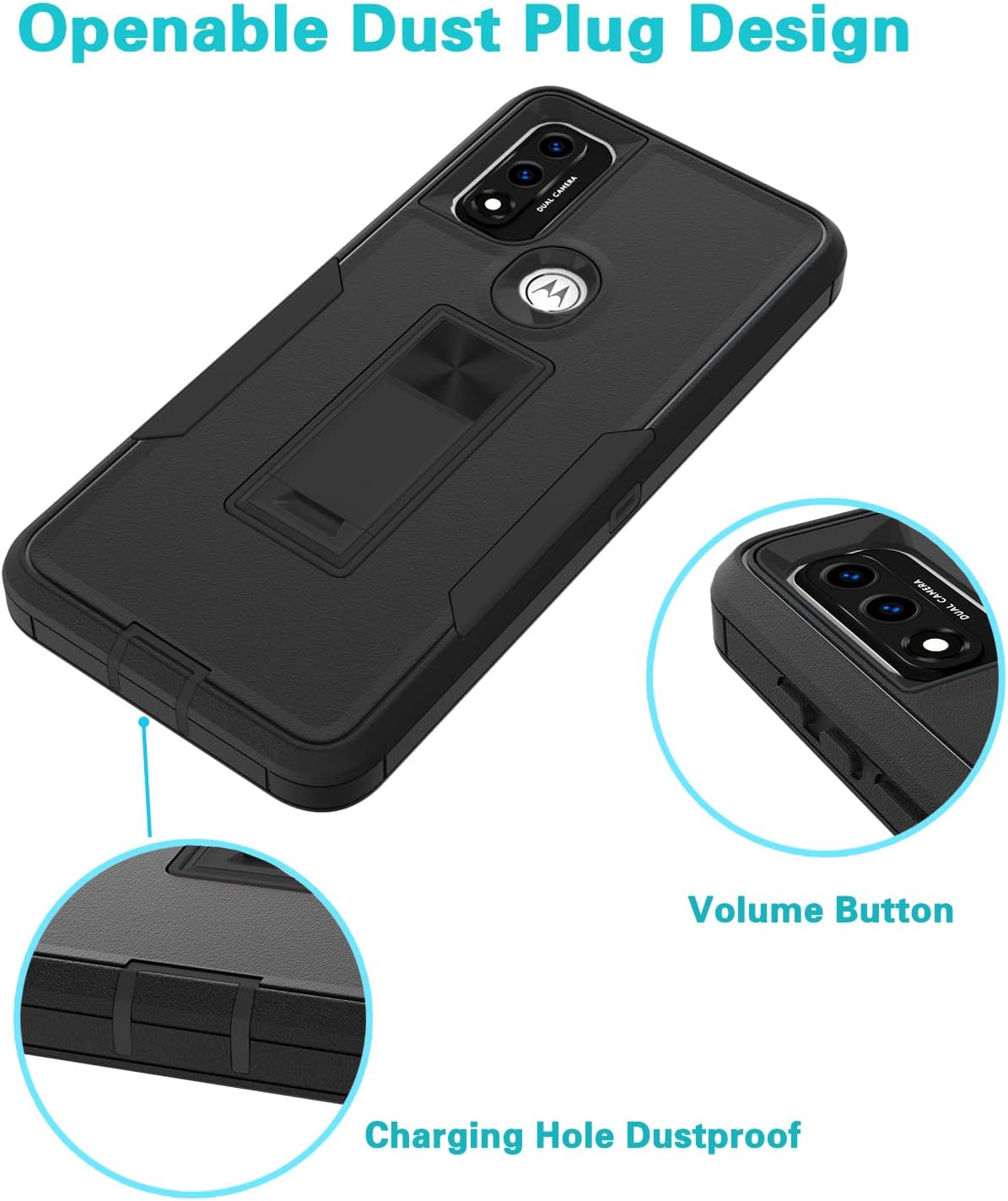Asuwish Funda de teléfono para Motorola Moto G Power 2022MotoG Play 2023G Pure 2021 con protector de pantalla y soporte, accesorios móviles