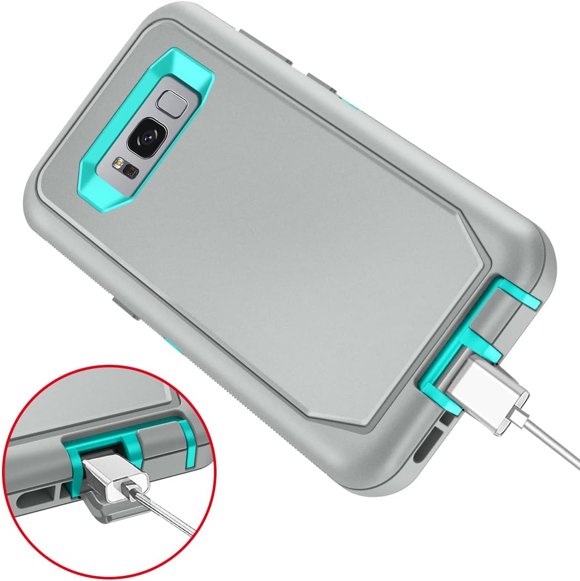I-HONVA Funda para Galaxy S8 a prueba de golpes, a prueba de polvo y caídas, 3 capas, protección de cuerpo completo sin protector de pantalla, funda