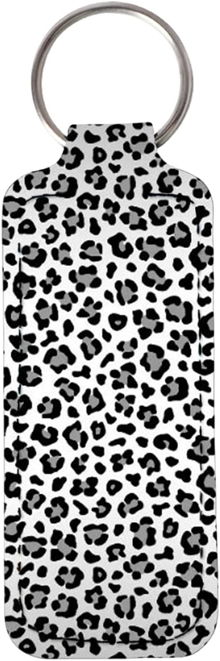 Chapstick – Soporte para lápiz labial, diseño de mariposa, de neopreno, para pintalabios, blanco (White Leopard Print)