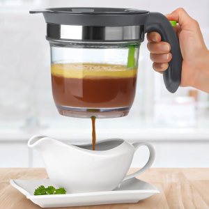 Separador de grasa de plástico de 4 tazas con liberación inferior, separador de grasa en salsa, taza medidora de aceite de sopa, incluye una prensa Separador de grasa de plástico de 4 tazas con liberación inferior, separador de grasa en salsa, taza medidora de aceite de sopa, incluye una prensa