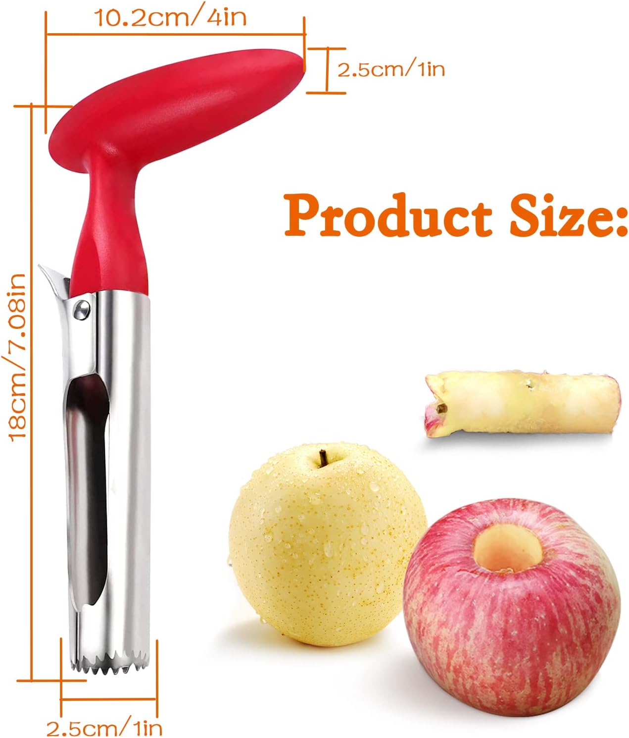 Descorazonador de manzana de alta calidad, herramienta de descorazonador de manzana resistente para eliminar hoyos, removedor de núcleo de fruta de