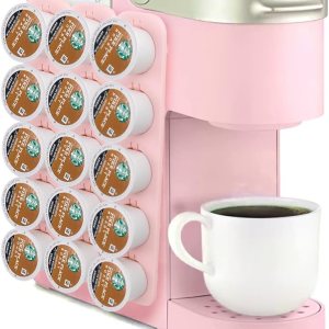 Soporte para cápsulas de café K Cup, organizador de almacenamiento lateral y boca arriba, perfecto para mostradores pequeños (rosa, paquete de 3 Soporte para cápsulas de café K Cup, organizador de almacenamiento lateral y boca arriba, perfecto para mostradores pequeños (rosa, paquete de 3