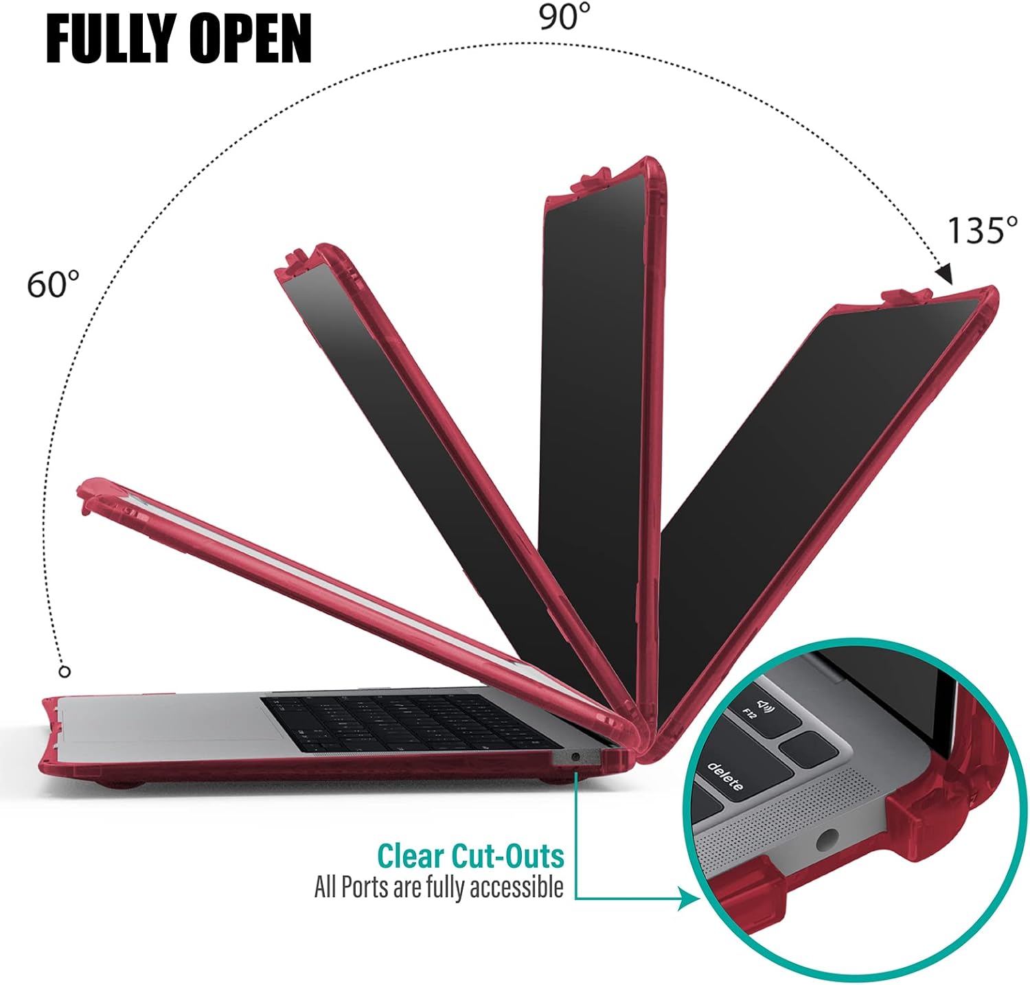 IBENZER Hexpact – Funda compatible con MacBook Air de 13 pulgadas 2022 2021 2020 M1 A2337 A2179 A1932, funda resistente con cubierta de teclado,