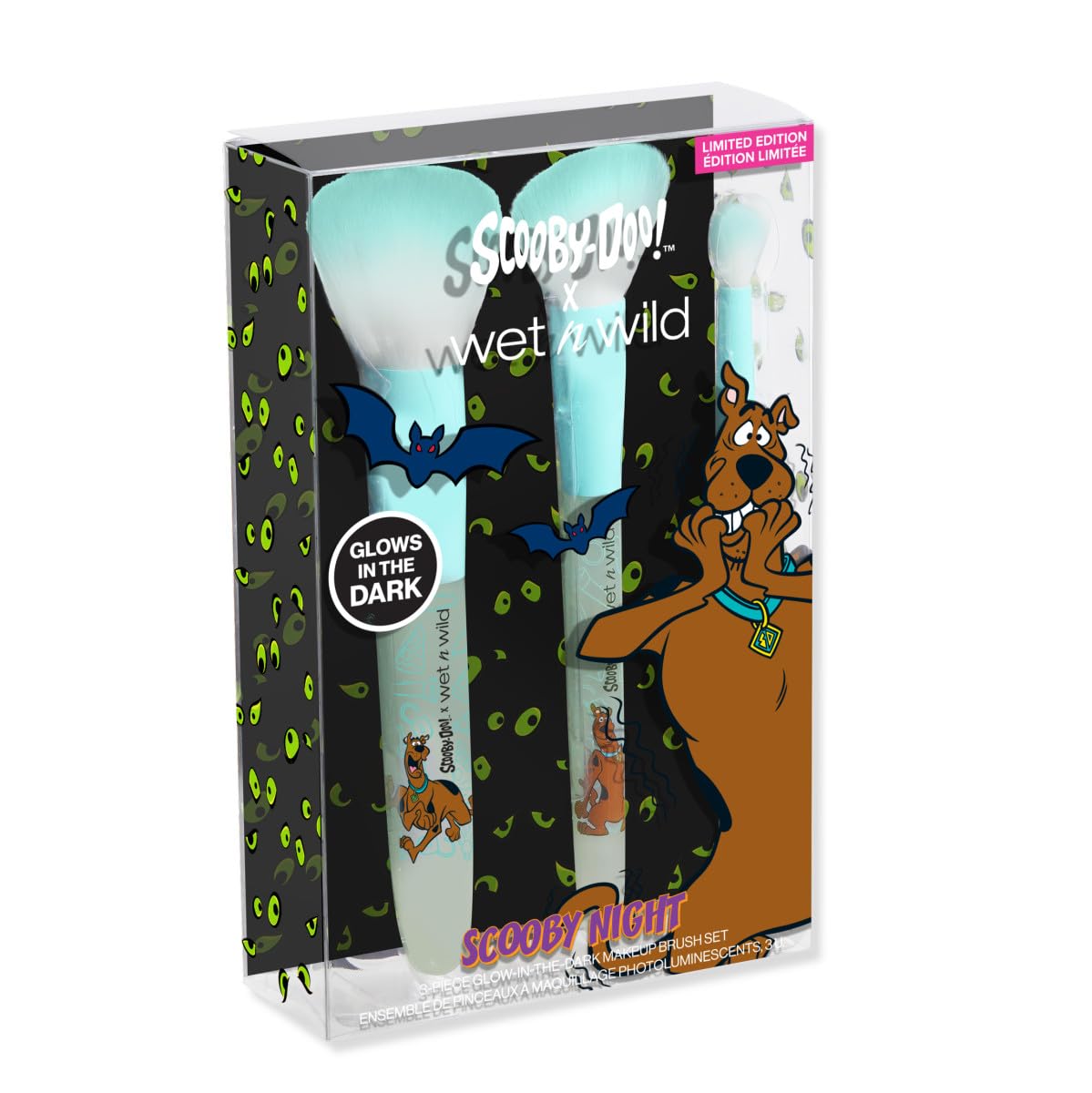wet n wild Scooby Doo Collection Scooby Night – Juego de brochas de maquillaje (3 piezas)