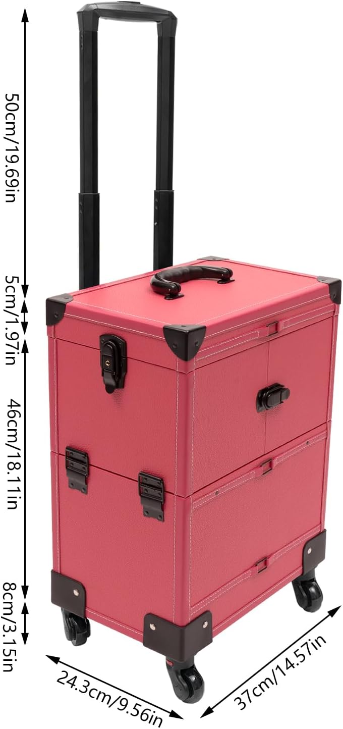 2 en 1 estuche de almacenamiento de viaje cosmético, Rosa, Moderno