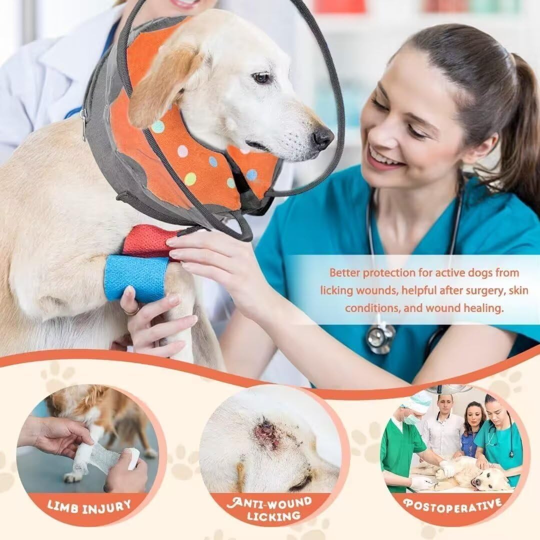Collar inflable de recuperación ajustable con forma de dona, collar de perro inflable para perros pequeños, medianos y grandes, collar de dona para