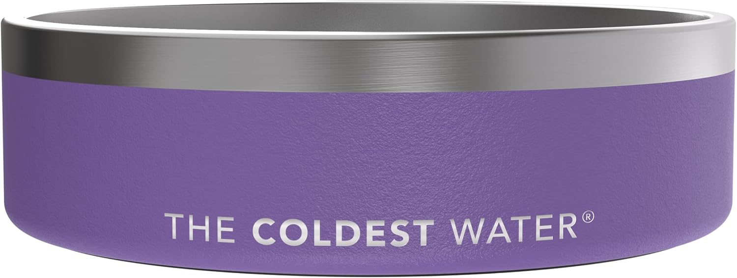 The Coldest Dog Bowl – El plato de alimento para perro que conserva la comida más fresca, es duradero, antideslizante, de acero inoxidable, doble