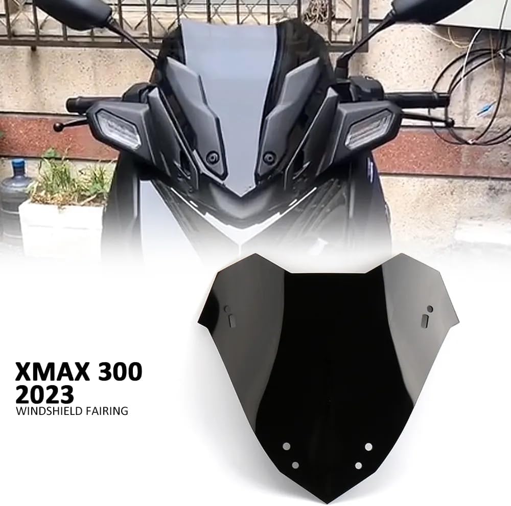 Parabrisas acrílico para motocicleta carenado delantero deflectores de viento para Yamaha X-MAX 300 2023 X-Max 250 X-Max 125 2023, negro