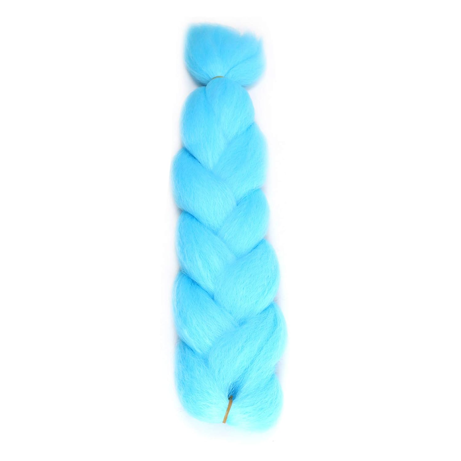 Extensiones de cabello trenzado jumbo color azul cielo Jumbo para trenzas de caja torcida, cabello de ganchillo de fibra sintética de alta