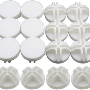 Paquete de 16 conectores organizadores de rejilla de plástico para almacenamiento modular de armario y estanterías de rejilla metálica, conectores Paquete de 16 conectores organizadores de rejilla de plástico para almacenamiento modular de armario y estanterías de rejilla metálica, conectores
