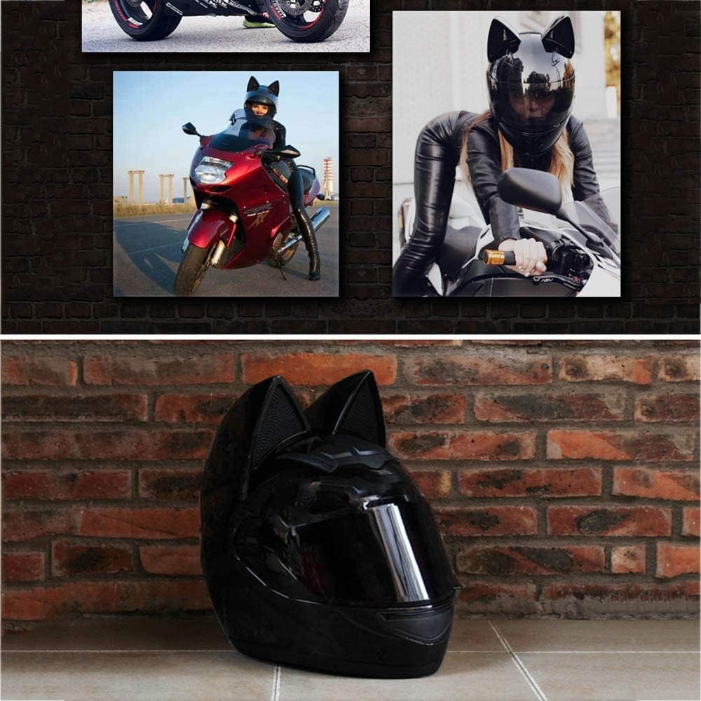 Cat Ear Offroad Helmets,Men and Women Full Face Motorcycle Helmet,for Dirt Bike, Four-Wheeled ATV